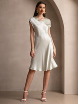 [Verde Claro] SilkSilky-ES Cap Sleeve V Neck Camisón 001