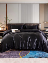 [Negro] SilkSilky-ES 22Momme Juego de ropa de cama 001