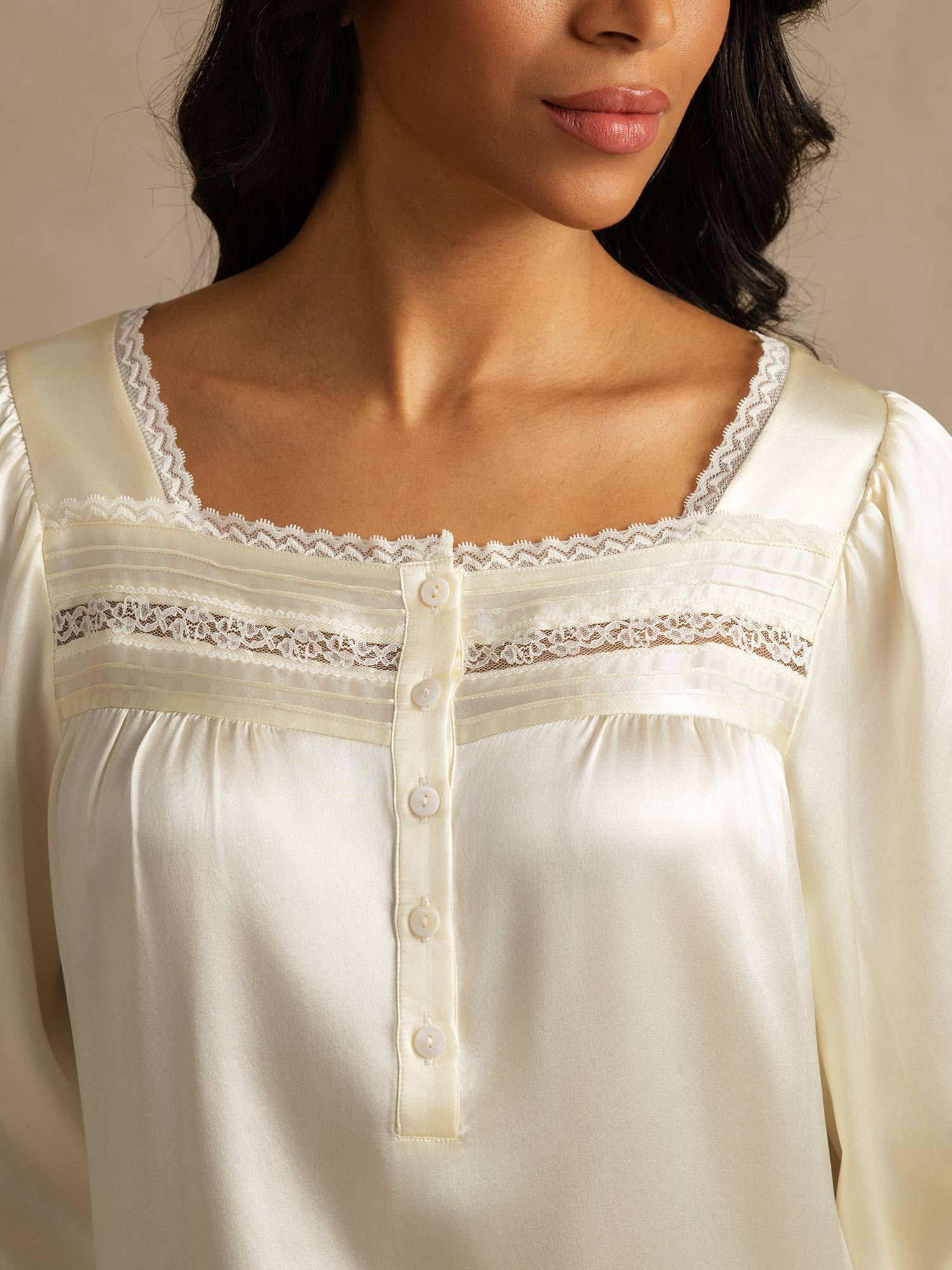 [Blanco] SilkSilky-ES Seda Pura Nightgown 004