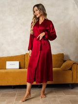 [Vino] SilkSilky-ES Long Sleeve Bata de mujer 004