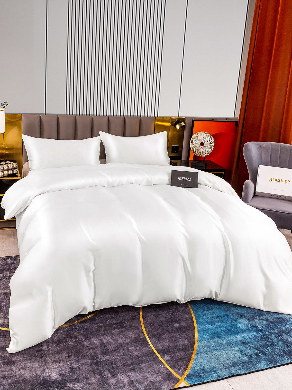 [Blanco] SilkSilky-ES 22Momme Seda Pura Bedding Set 003