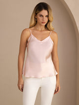 [Rosa Claro] SilkSilky-ES Spaghetti Strap V Neck Top de tirantes 003