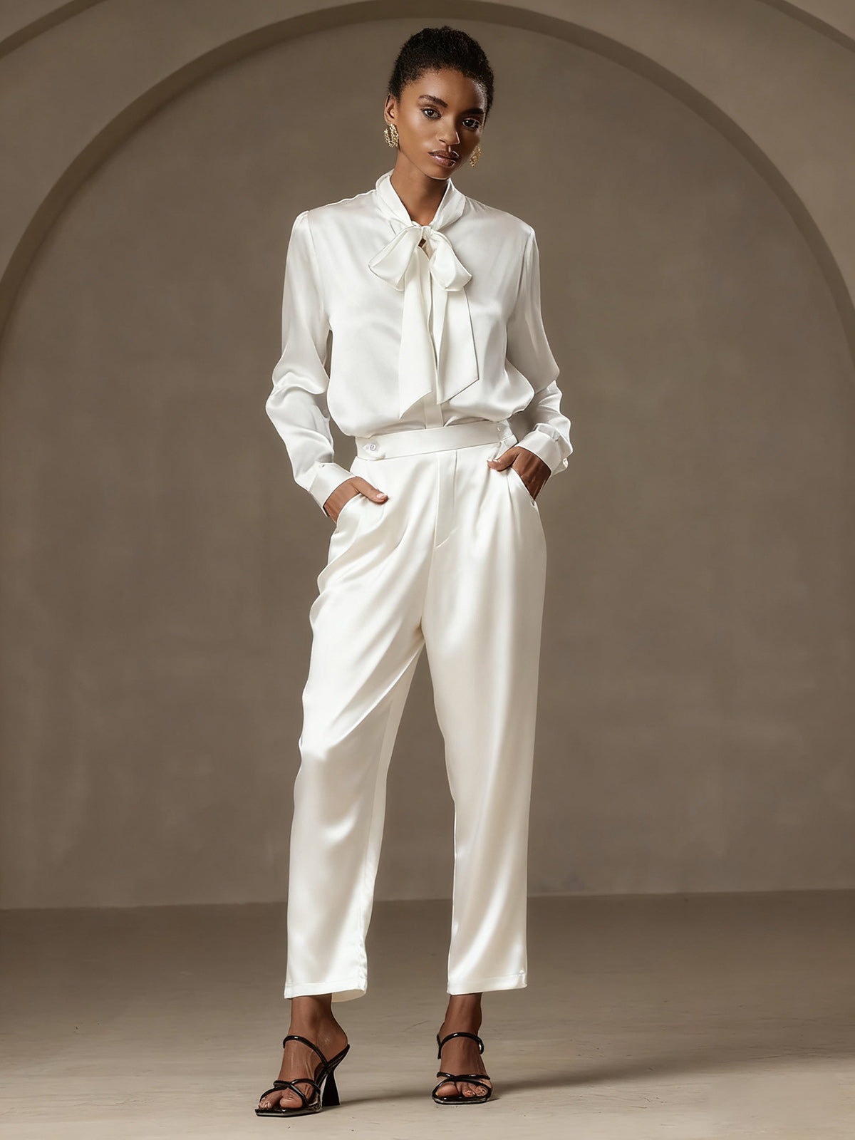 [Blanco] SilkSilky-ES 19Momme Seda Womens Pants 001