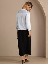 [Azul Claro] SilkSilky-ES Long Sleeve Blouse 002