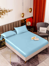 [Azul Claro] SilkSilky-ES 19Momme Juego de ropa de cama 001