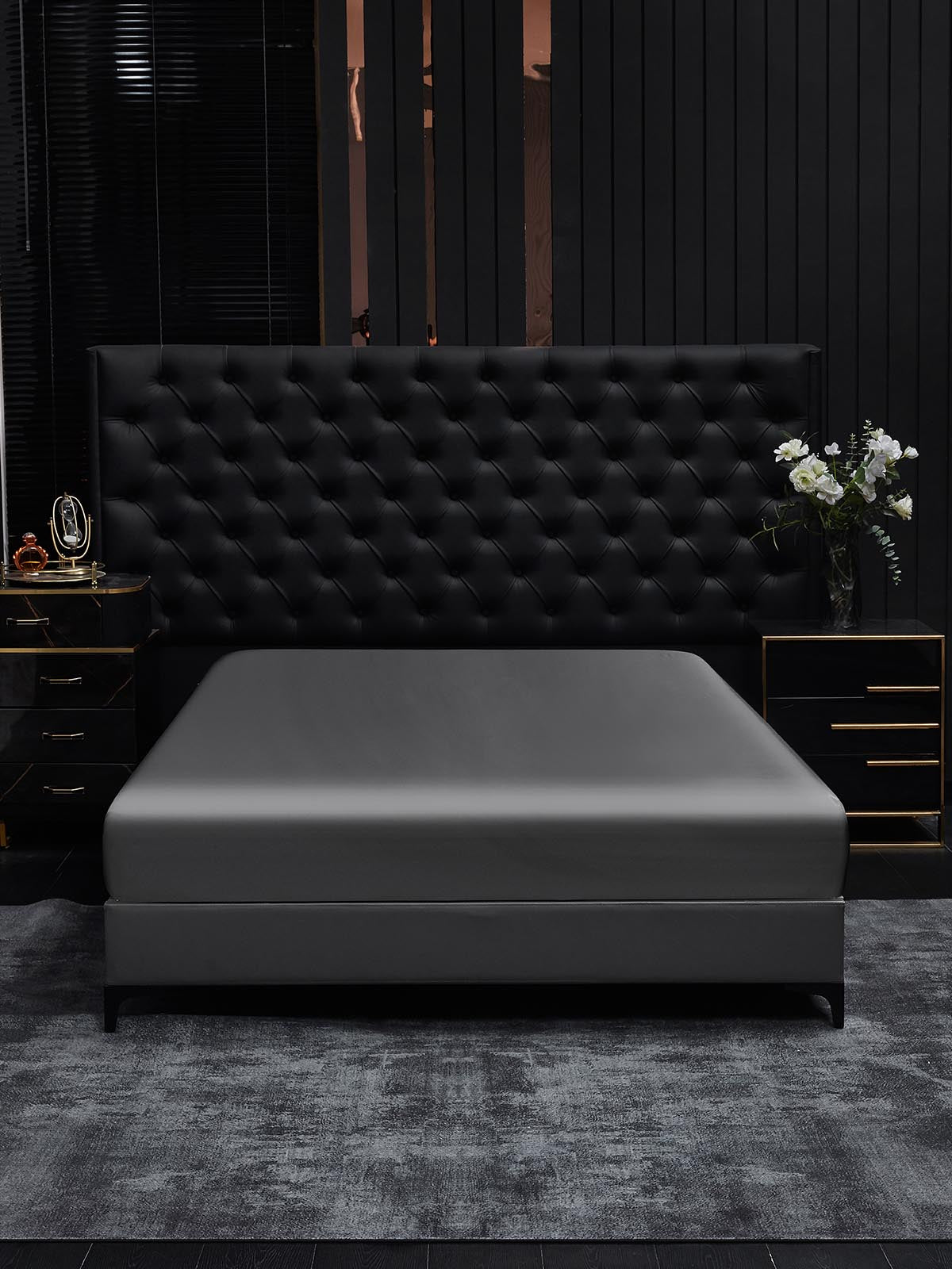 [Gris Oscuro] SilkSilky-ES 19Momme Seda Pura Sheet 002
