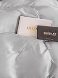 SilkSilky ES 22Momme Seda Pura Duvet Cover Plata 004