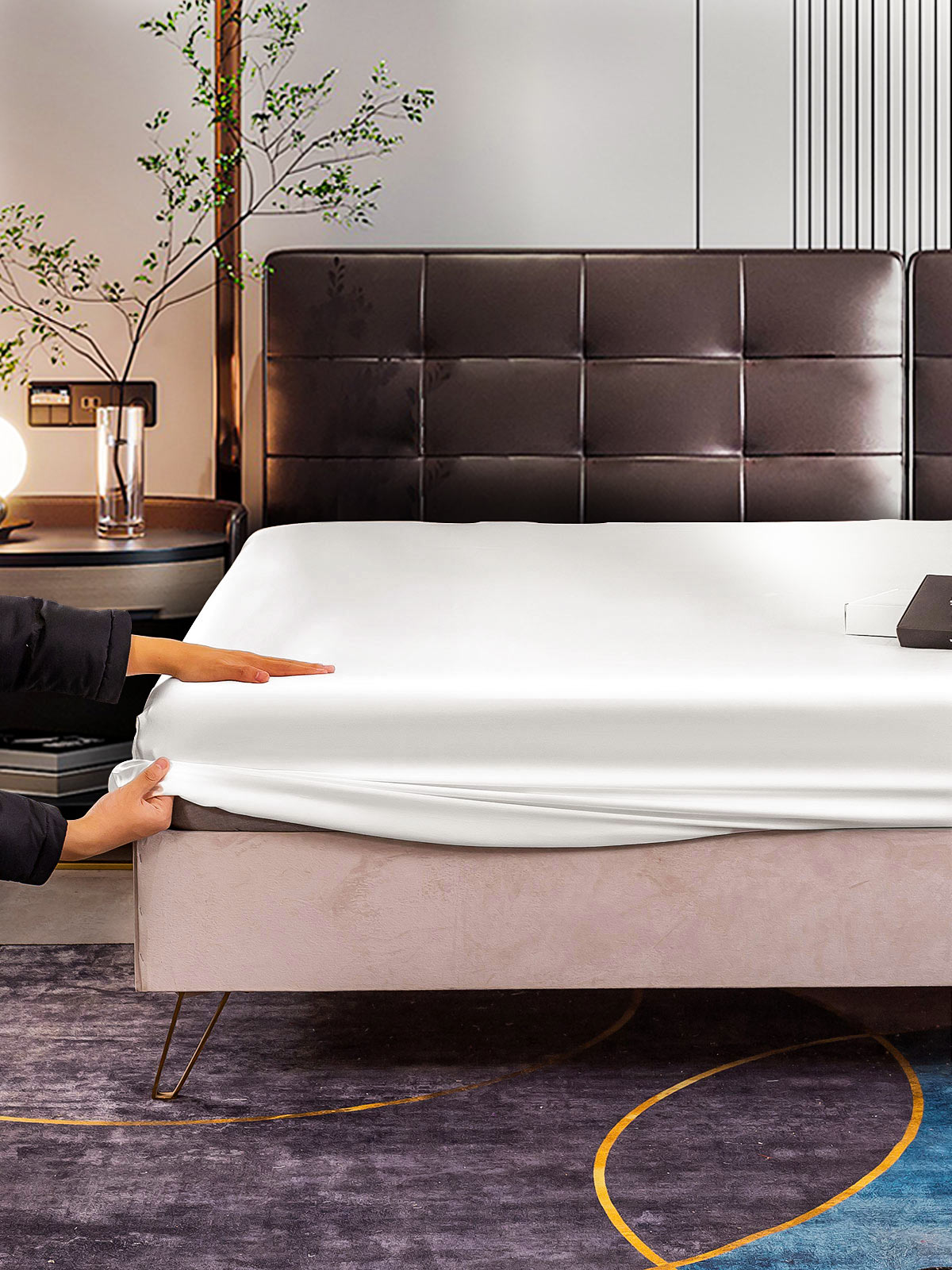 [Blanco] SilkSilky-ES 22Momme Seda Pura Sheet 005