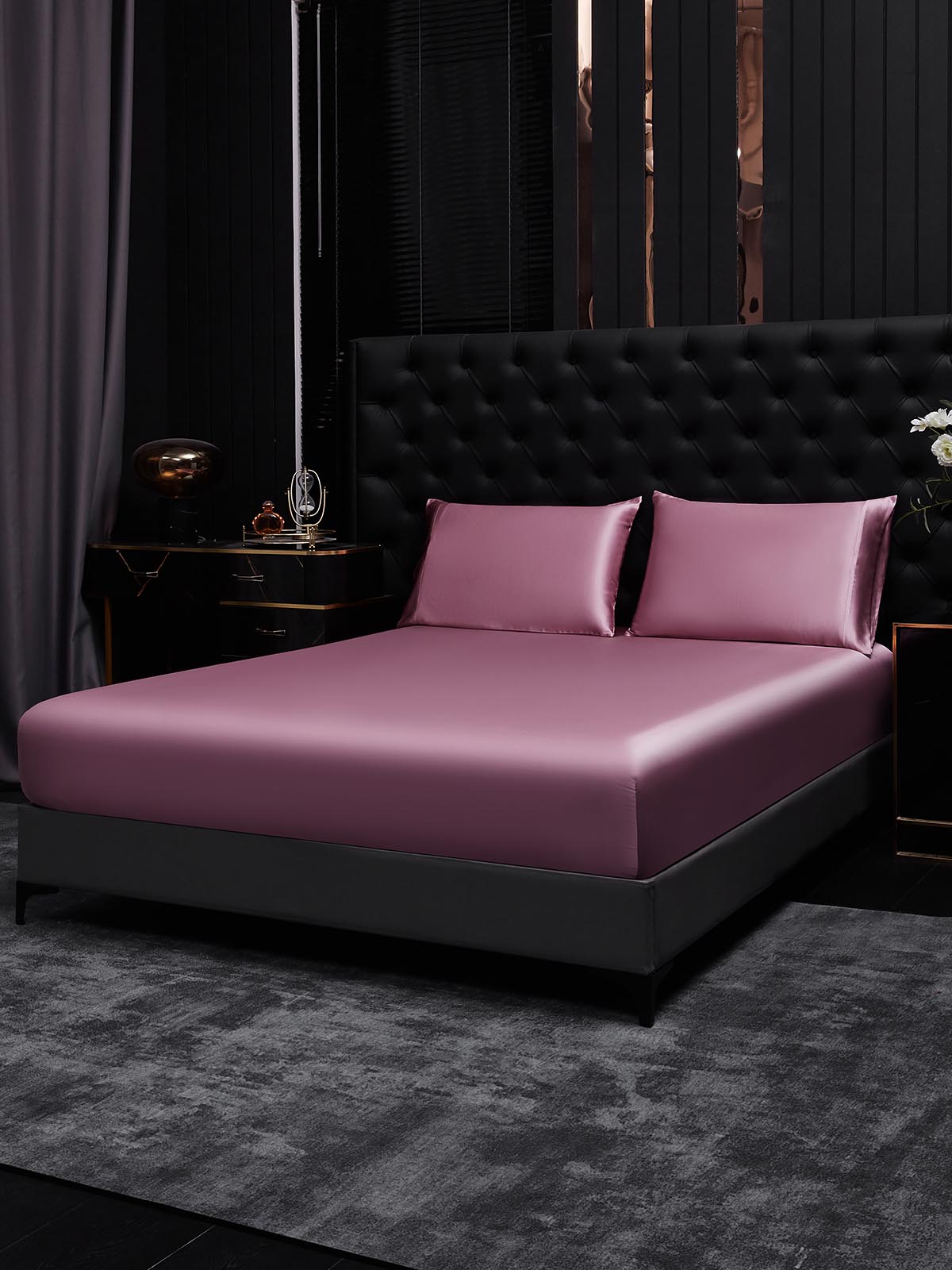 [Orquídea Malva] SilkSilky-ES 19Momme Seda Pura Bedding Set 001