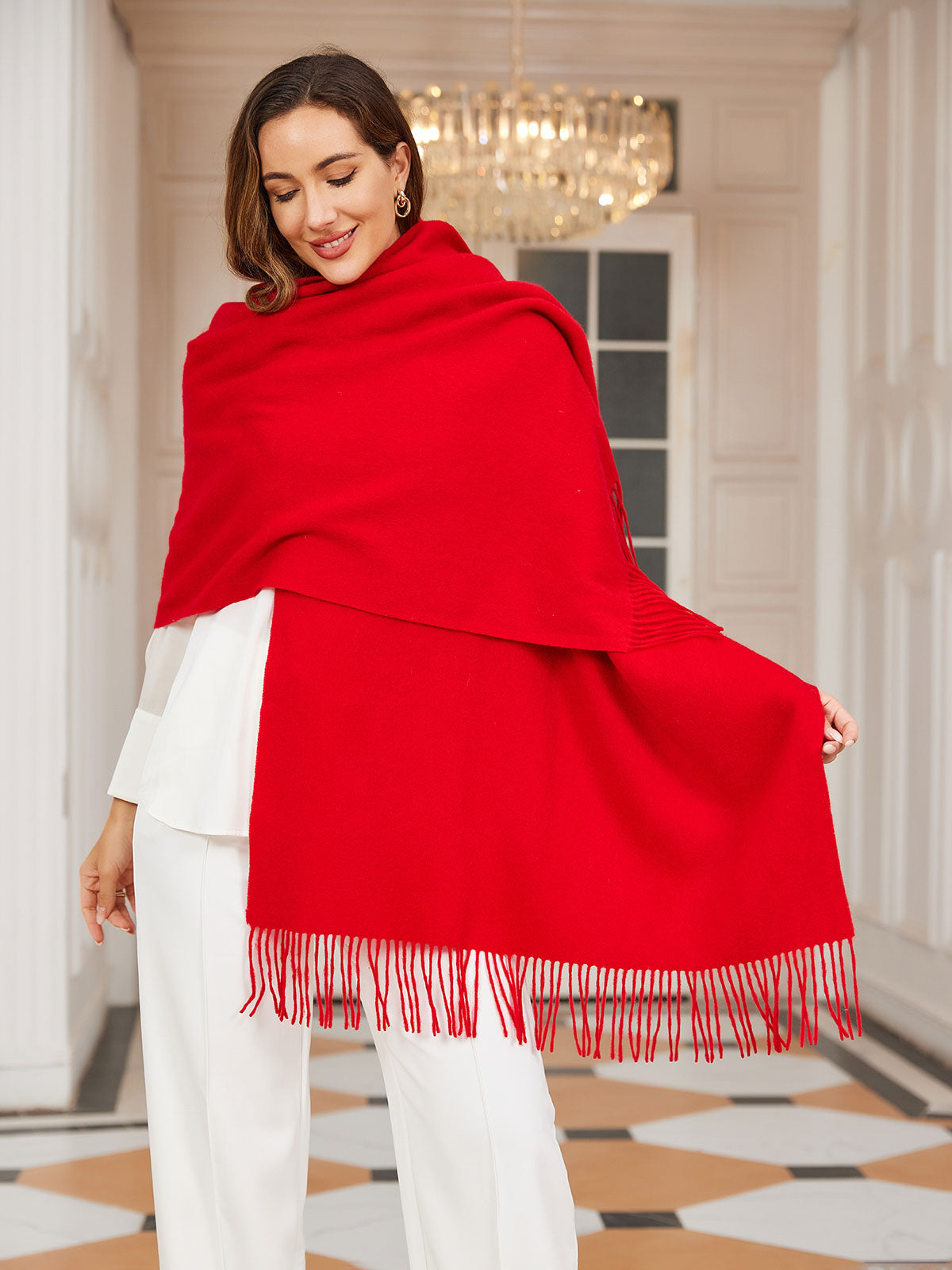 [Rojo] SilkSilky-ES Lana Scarf 001