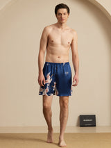[Azul Oscuro] SilkSilky-ES 19Momme Mens Sleep Bottoms 005