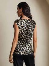 [Leopardo] SilkSilky-ES 19Momme Seda Womens T-Shirt 002