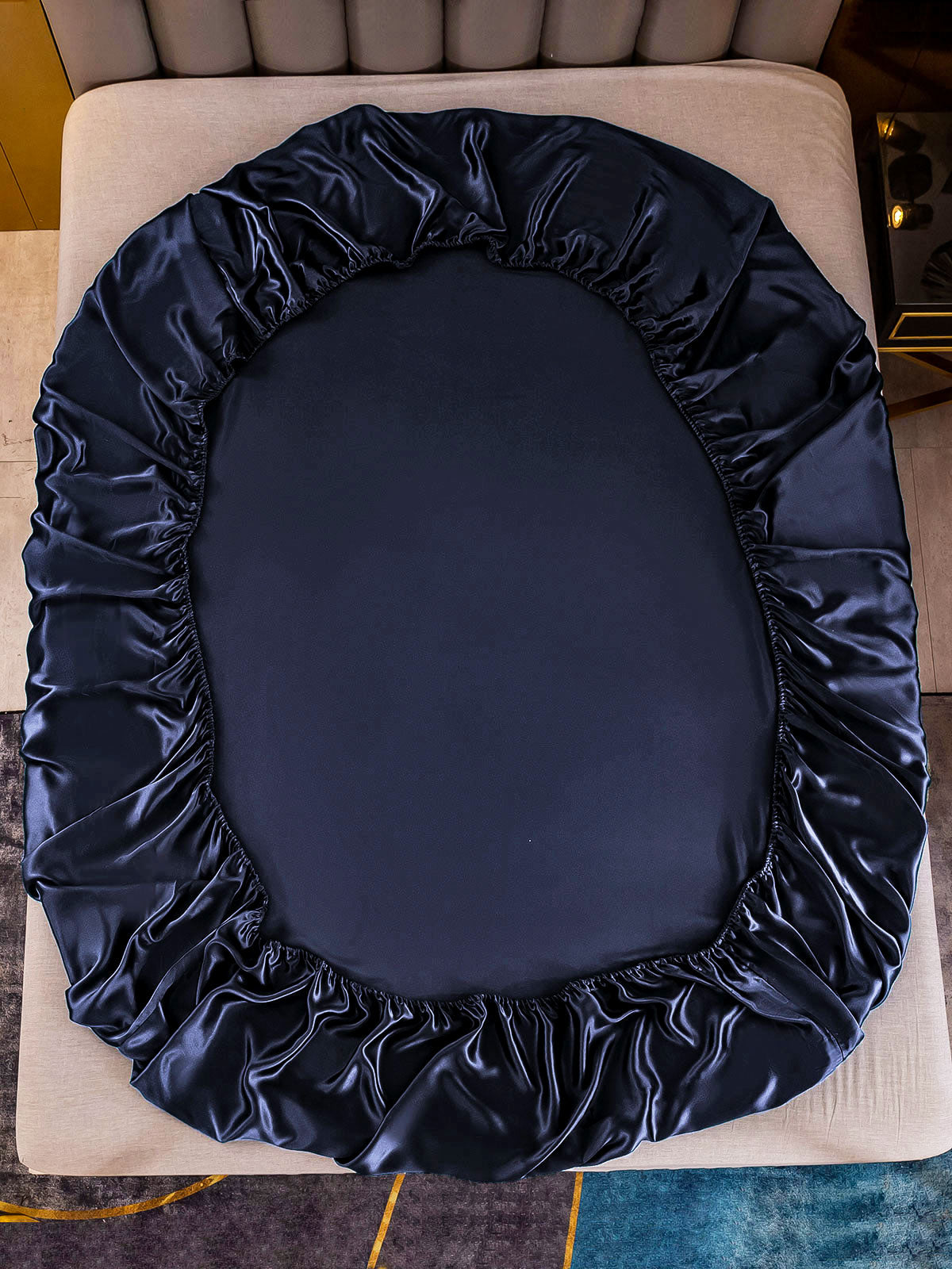 [Azul Oscuro] SilkSilky-ES 25Momme Seda Pura Sheet 003