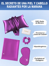 [Púrpura] SilkSilky-ES 19Momme Seda Pura Pillowcase Set 002
