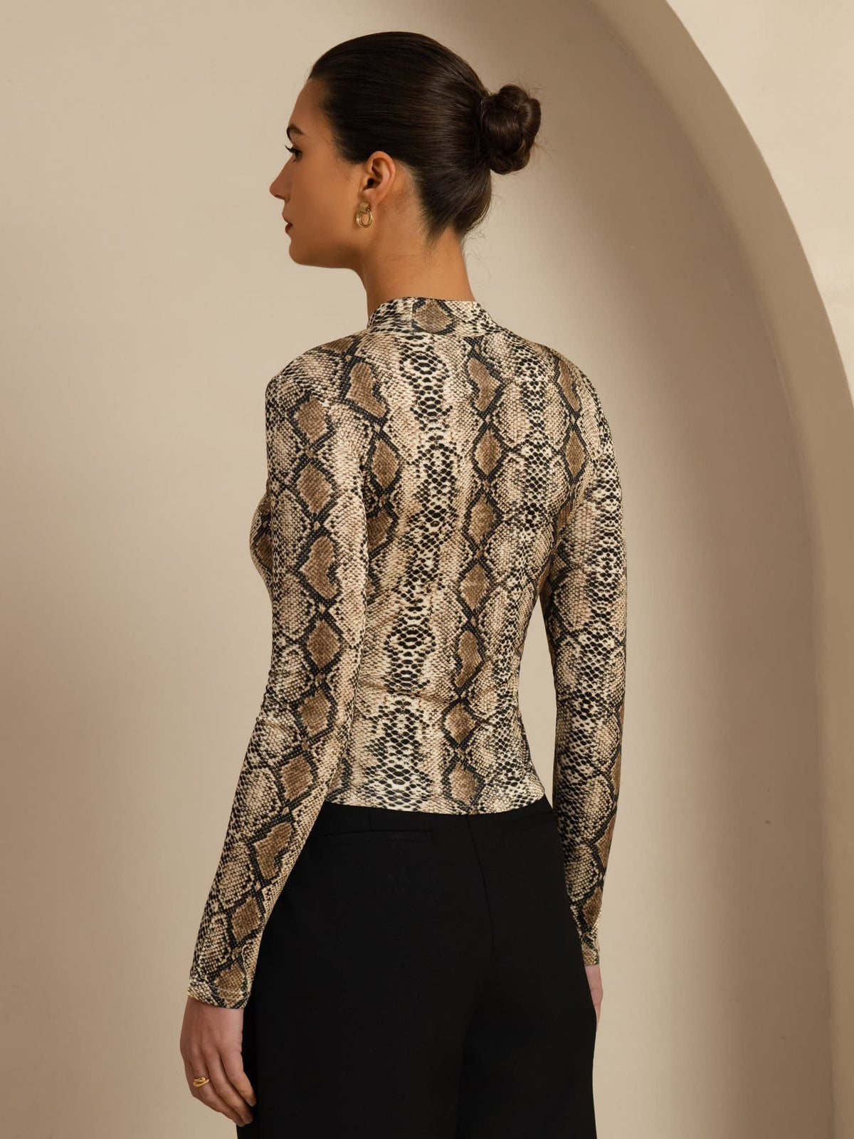 [Piel De Serpiente] SilkSilky-ES Long Sleeve Camisetas de Mujer 002