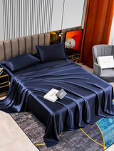 [Azul Oscuro] SilkSilky-ES 22Momme Seda Pura Bedding Set 002,