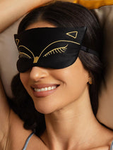 [Negro] SilkSilky-ES Seda Pura Eye Mask 002
