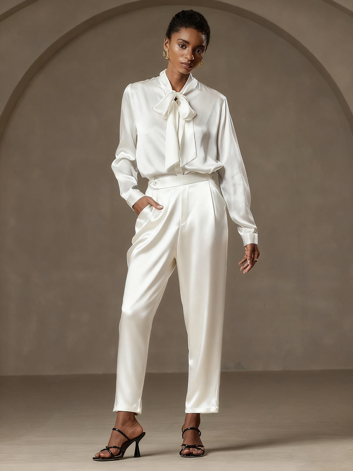 [Blanco] SilkSilky-ES 19Momme Seda Womens Pants 003