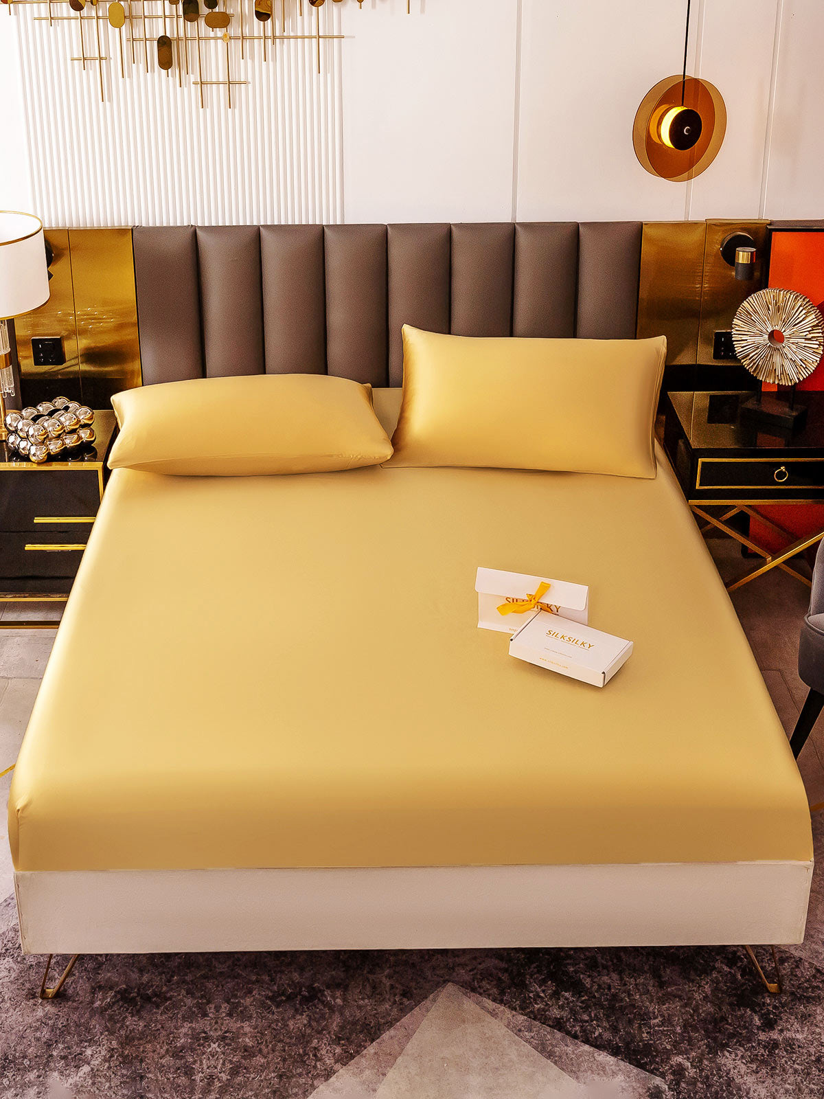 [Champán] SilkSilky-ES 19Momme Seda Pura Bedding Set 002