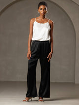 [Blanco] SilkSilky-ES Spaghetti Strap Top de tirantes 007