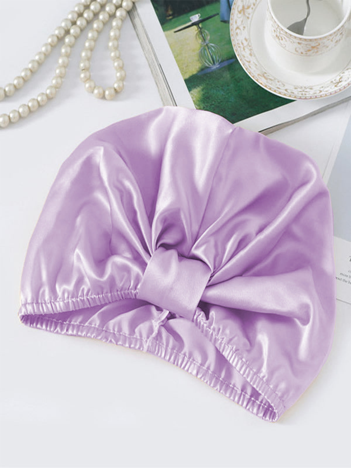 [Lavanda] SilkSilky-ES Seda Pura Sleep Cap 002,
