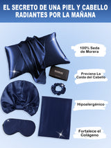 [Azul Oscuro] SilkSilky-ES 19Momme Pillowcase Set 002