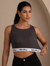 [Gris] SilkSilky-ES Sleeveless Crew Neck Top de tirantes 003