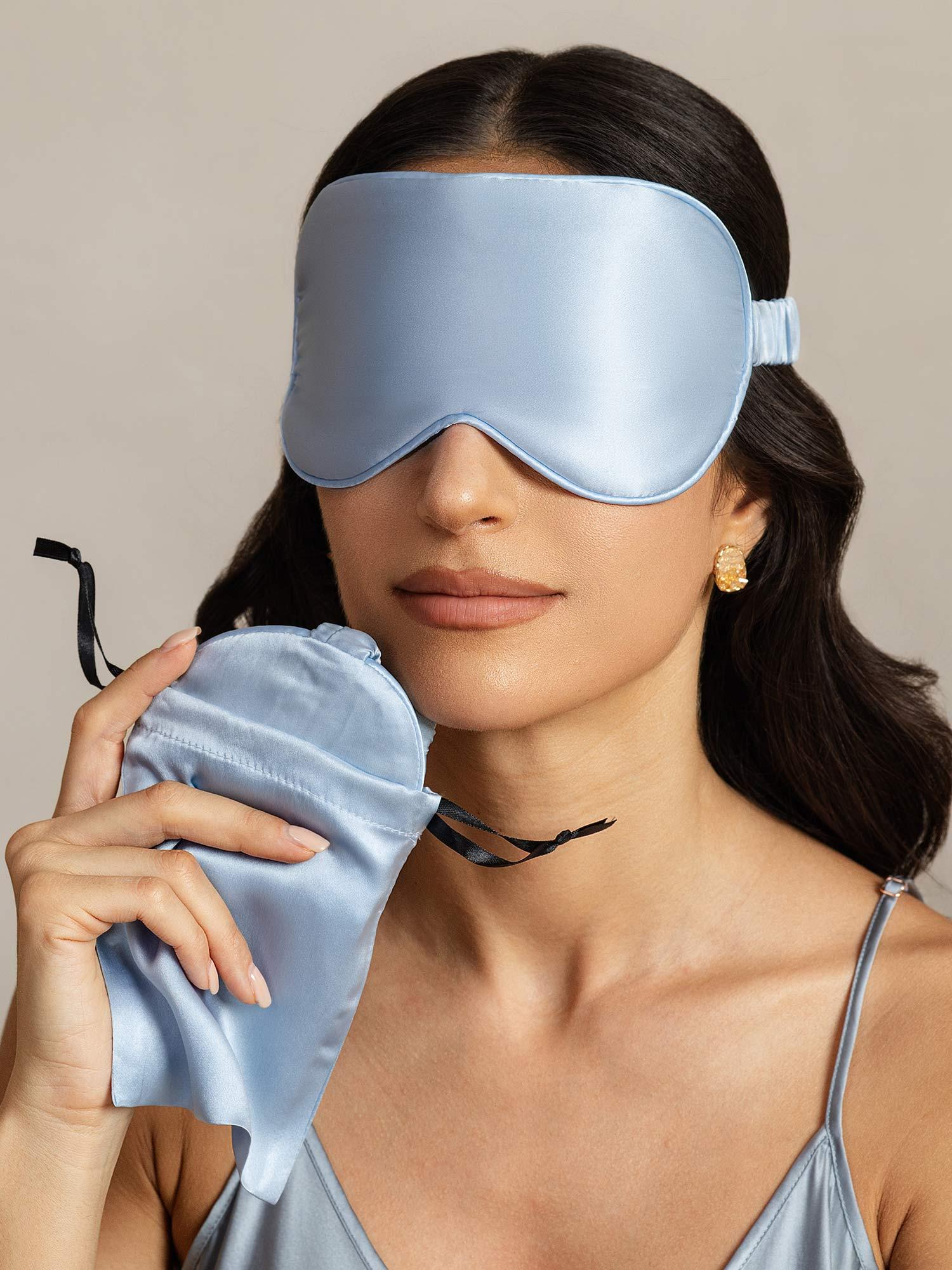 [AzulClaro] SilkSilky-ES Seda Pura Eye Mask 003