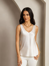[Gris Claro] SilkSilky-ES Sleeveless V Neck Top de tirantes 001