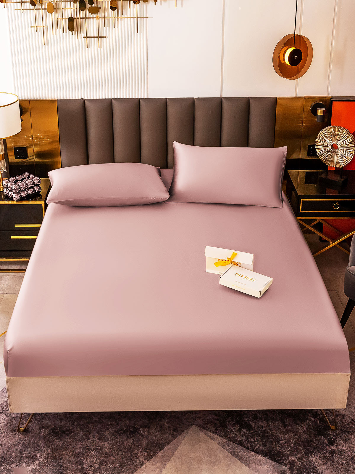 [Malva Pálido] SilkSilky-ES 19Momme Seda Pura Bedding Set 002
