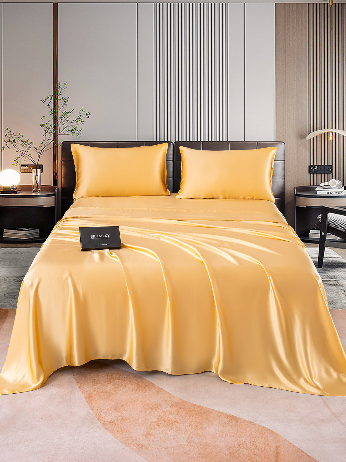 [Champán] SilkSilky-ES 22Momme Seda Pura Bedding Set 001