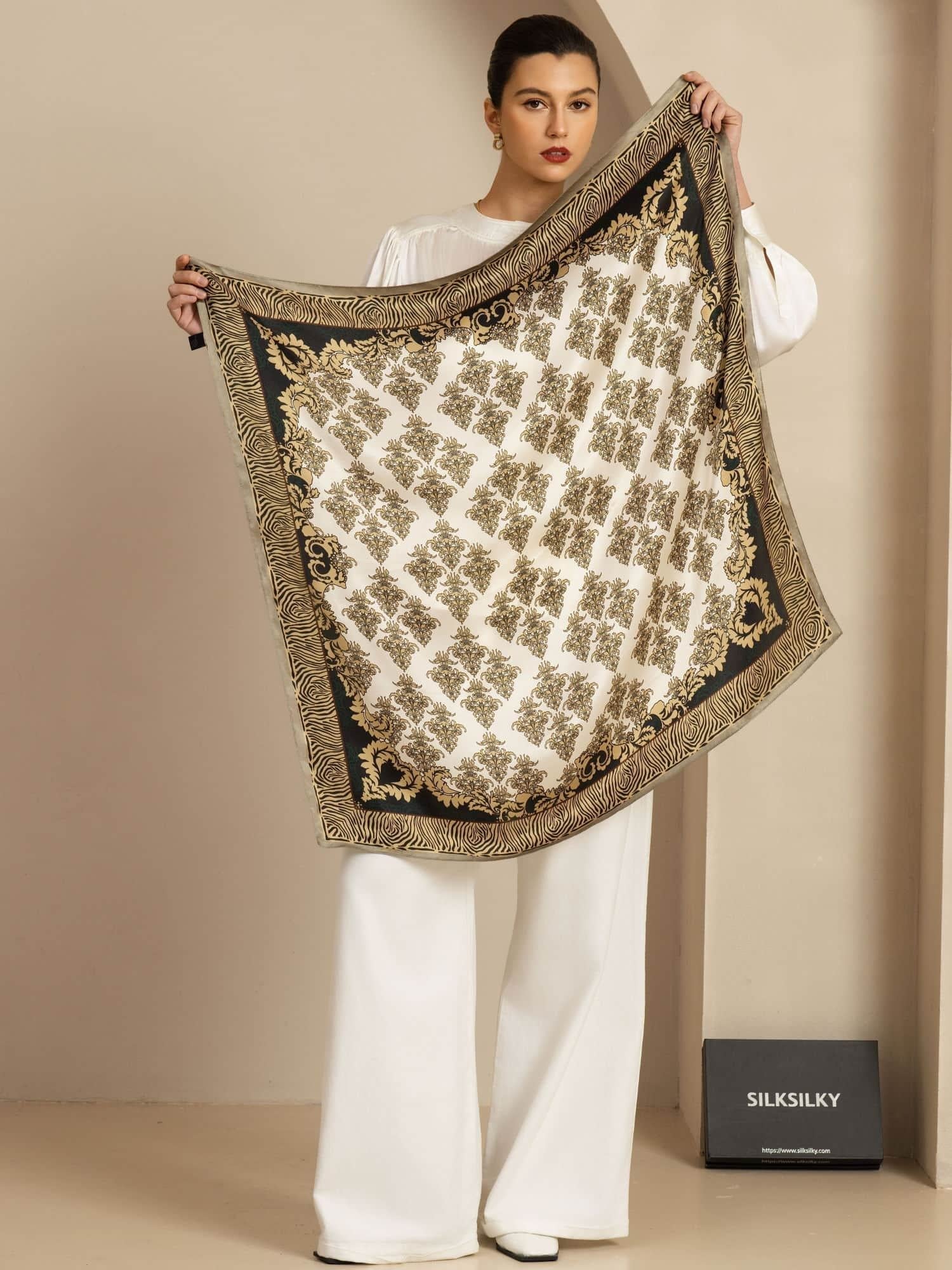 [P109] SilkSilky-ES Pure Silk Scarf 004