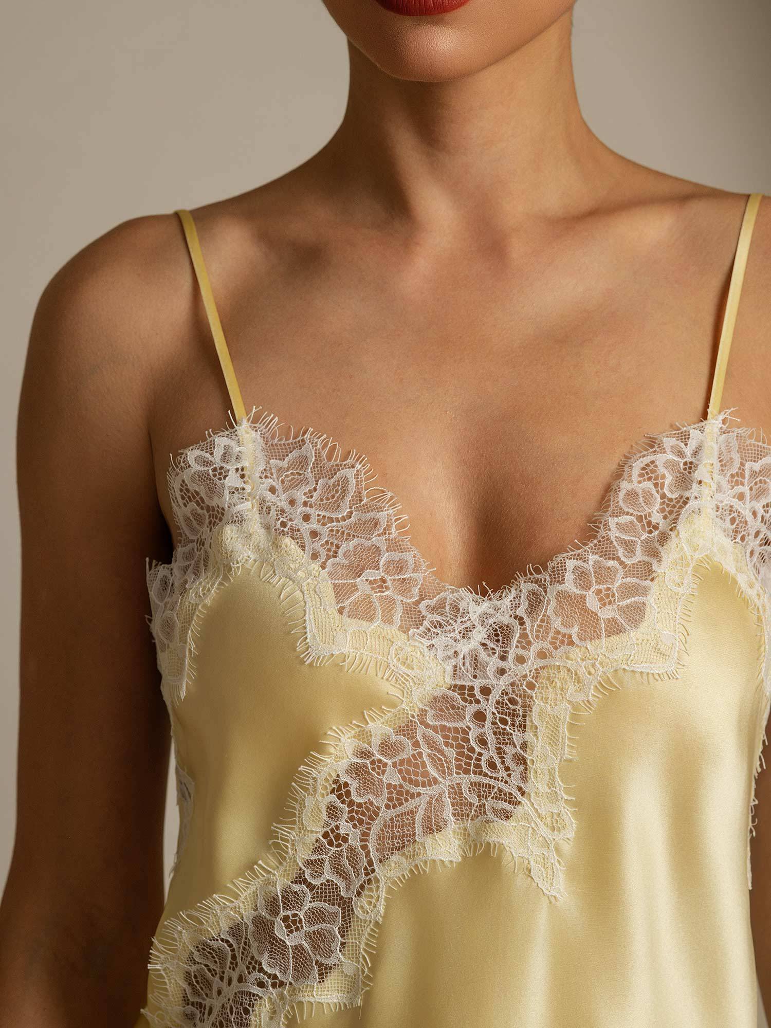 [AmarilloClaro] SilkSilky-ES Seda Pura Camisoles 004