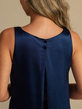 [Azul Oscuro] SilkSilky-ES Sleeveless Scoop Neck Top de tirantes 004