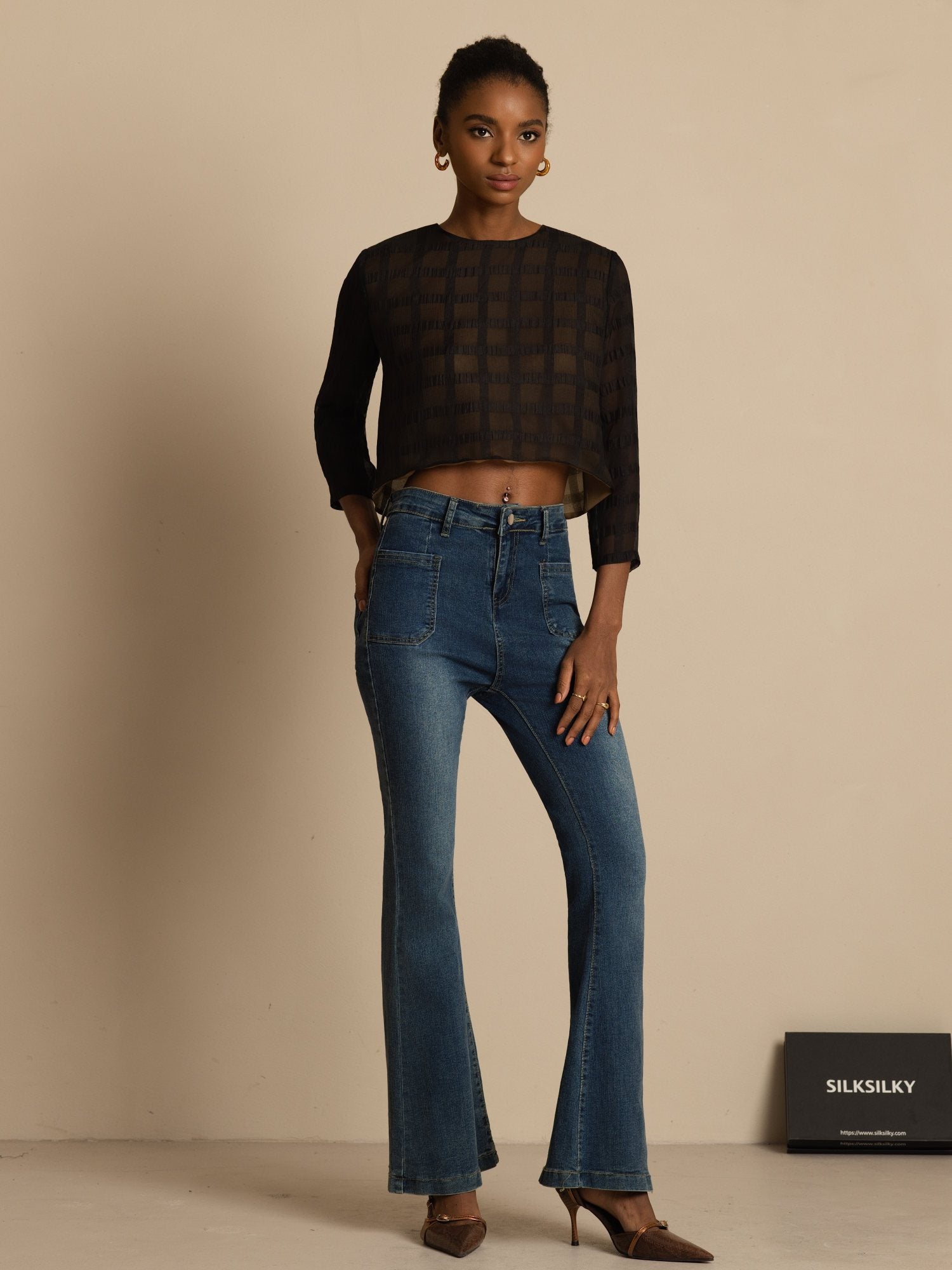 [Negro] SilkSilky-ES Blouse 006