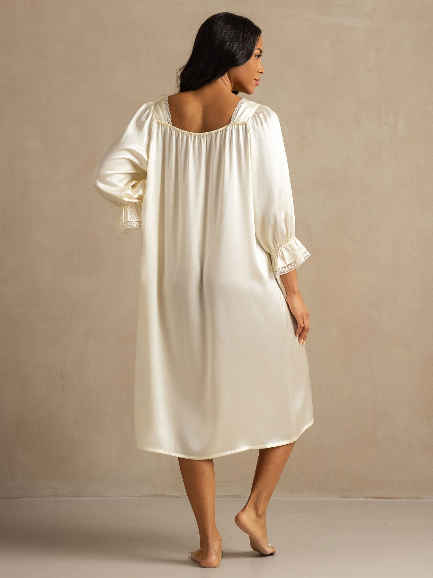 [Blanco] SilkSilky-ES Seda Pura Nightgown 002