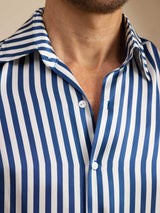 [Raya Marina] SilkSilky-ES 19Momme Manga larga Cuello con Solapa Camisa de hombre 006
