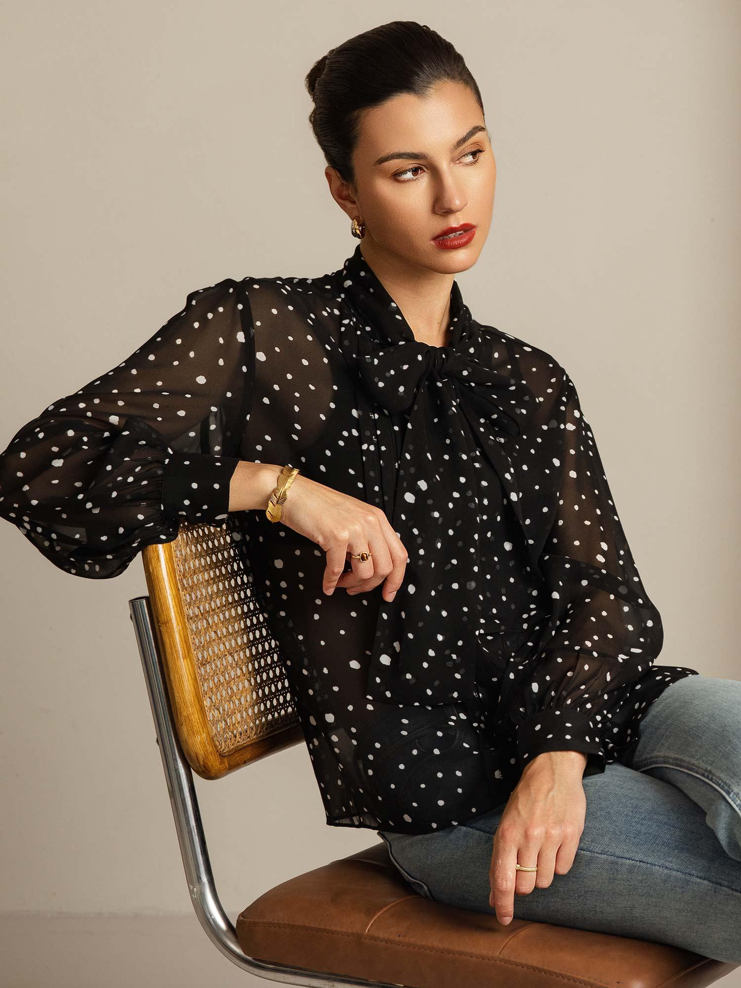 [Lunares] SilkSilky-ES Seda Pura Womens Shirt 008