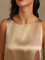 [Champán] SilkSilky-ES Sleeveless Pijamas de mujer 004