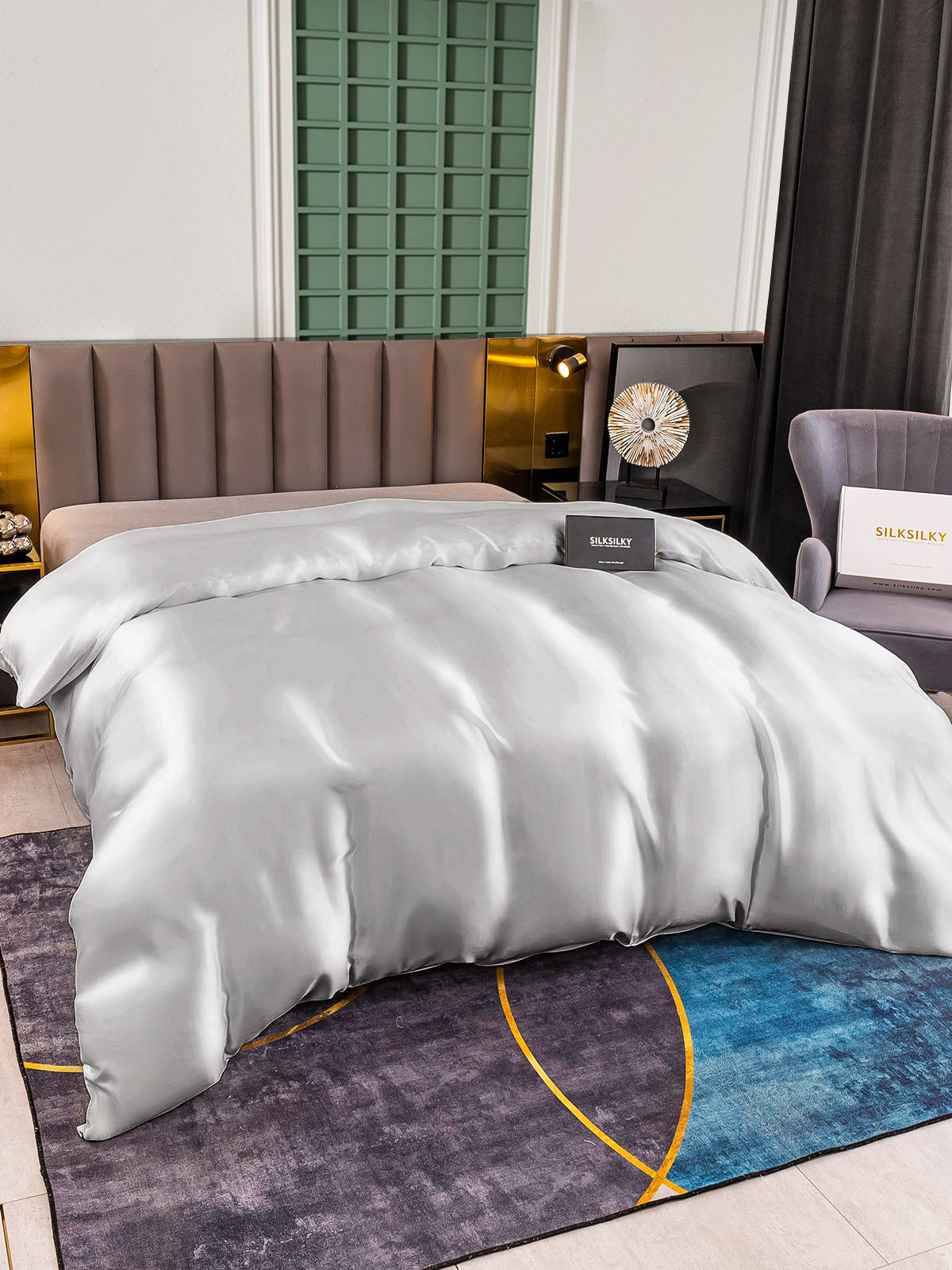 [Plata] SilkSilky-ES 25Momme Seda Pura Duvet Cover 002