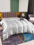 SilkSilky ES 25Momme Seda Pura Duvet Cover Plata 002