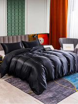[Negro] SilkSilky-ES 25Momme Juego de ropa de cama 001