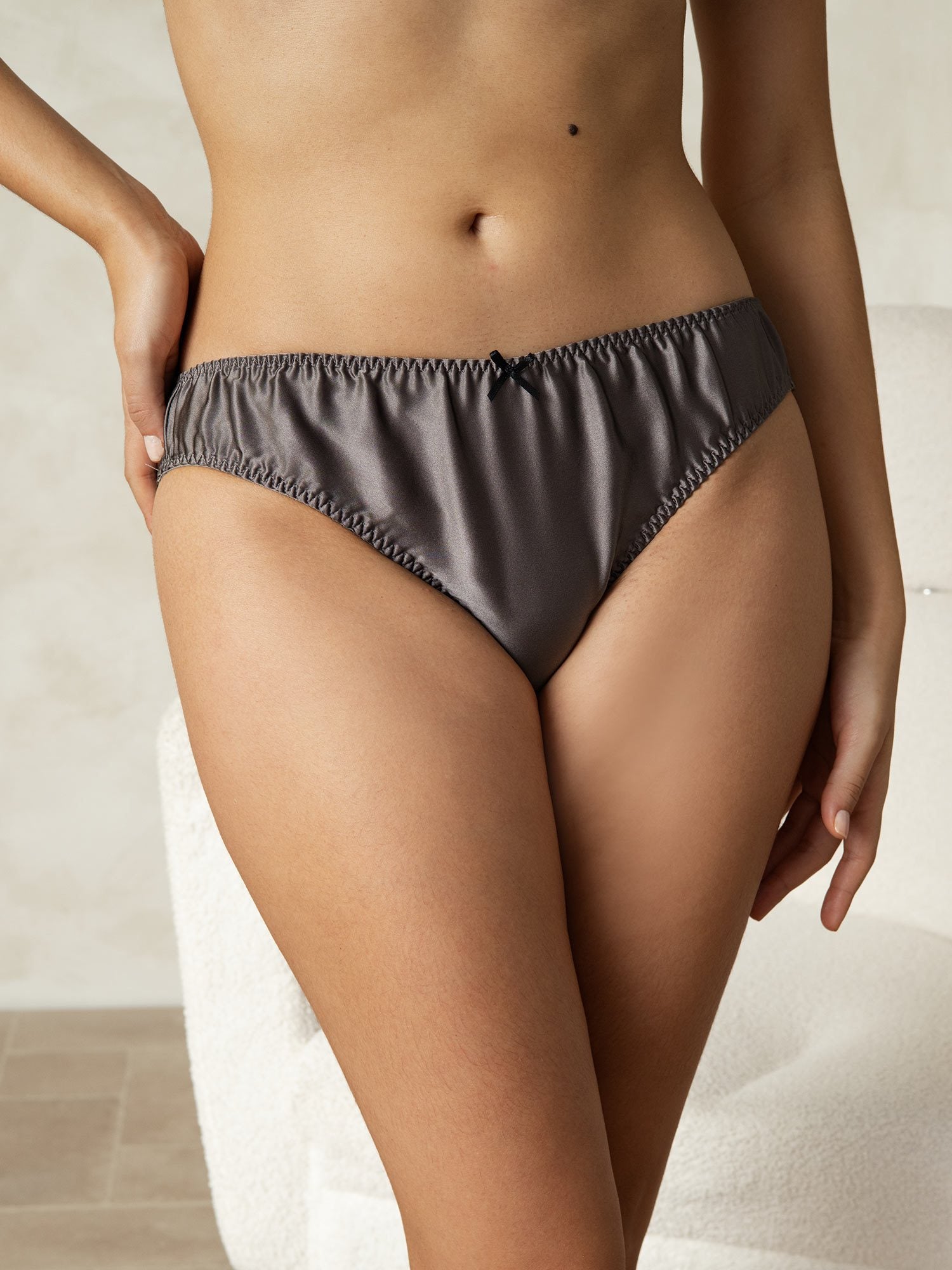 [Gris] SilkSilky-ES Seda Pura Panty 004