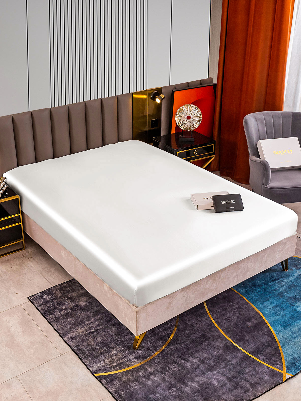 [Blanco] SilkSilky-ES 22Momme Seda Pura Sheet 002