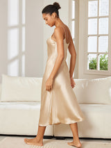 [Champán] SilkSilky-ES Spaghetti Strap V Neck Camisón 002