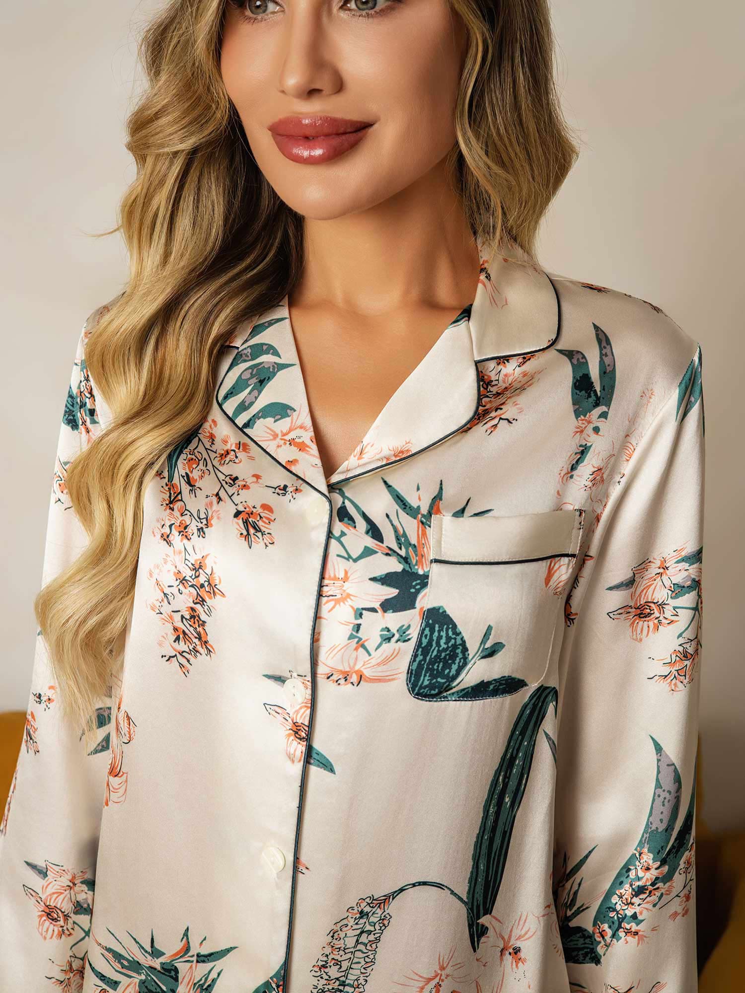 [Selva Tropical] SilkSilky-ES Seda Pura Womens Pajamas 003