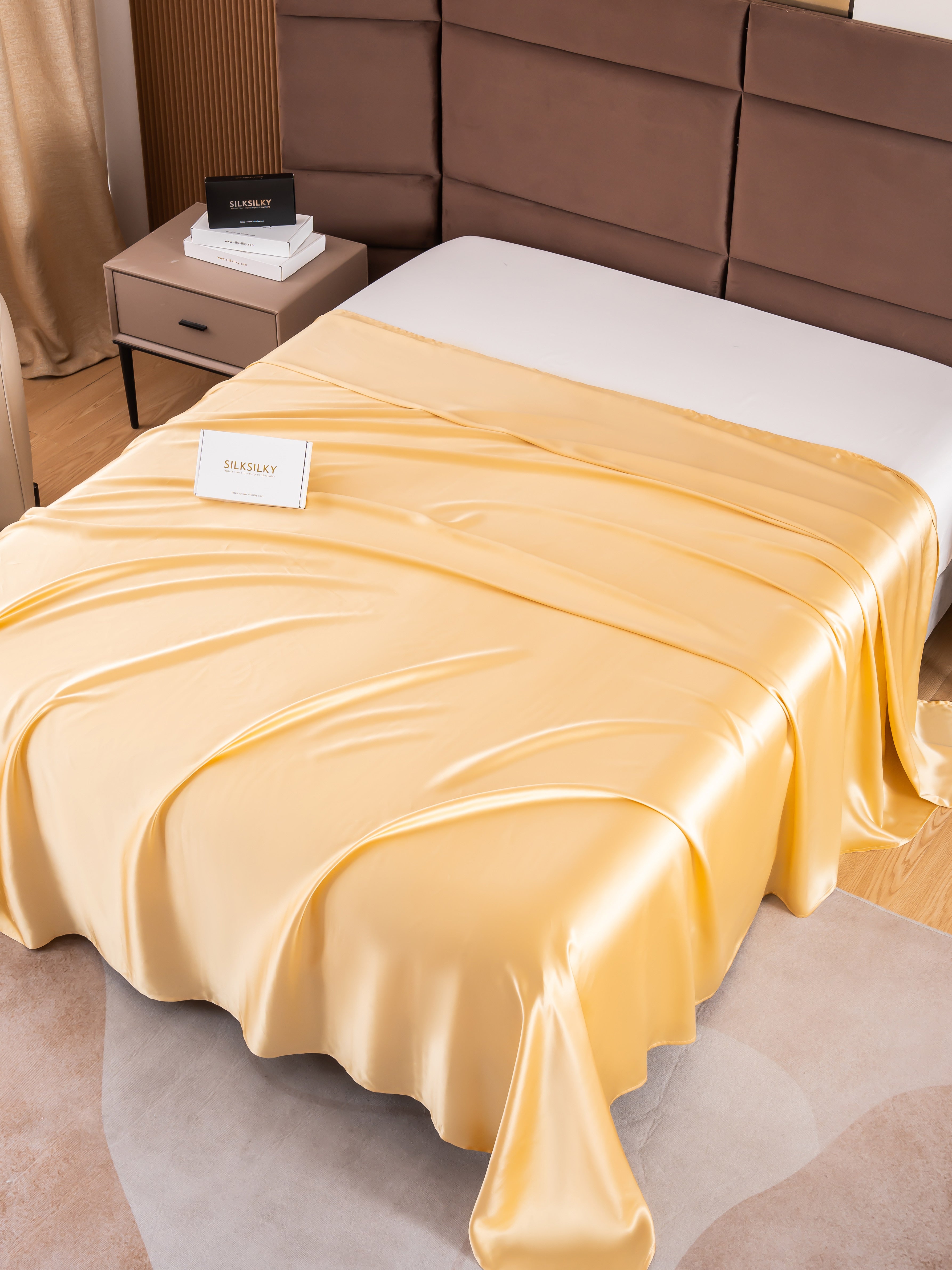 [Champán] SilkSilky-ES 19Momme Seda Pura Sheet 003