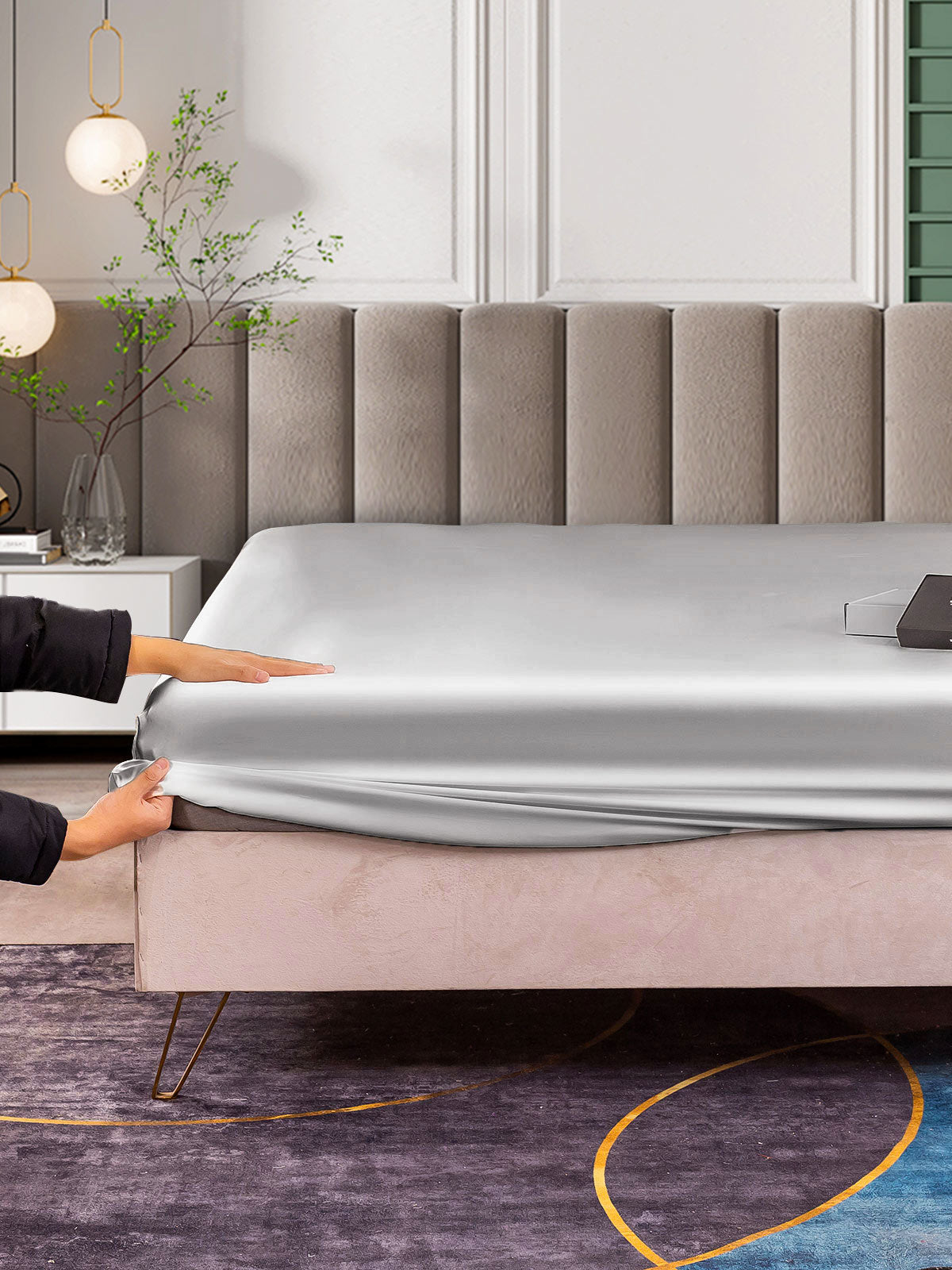 [Plata] SilkSilky-ES 25Momme Seda Pura Sheet 005