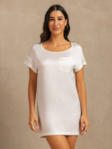 [Blanco] SilkSilky-ES 19Momme Seda Nightgown 003