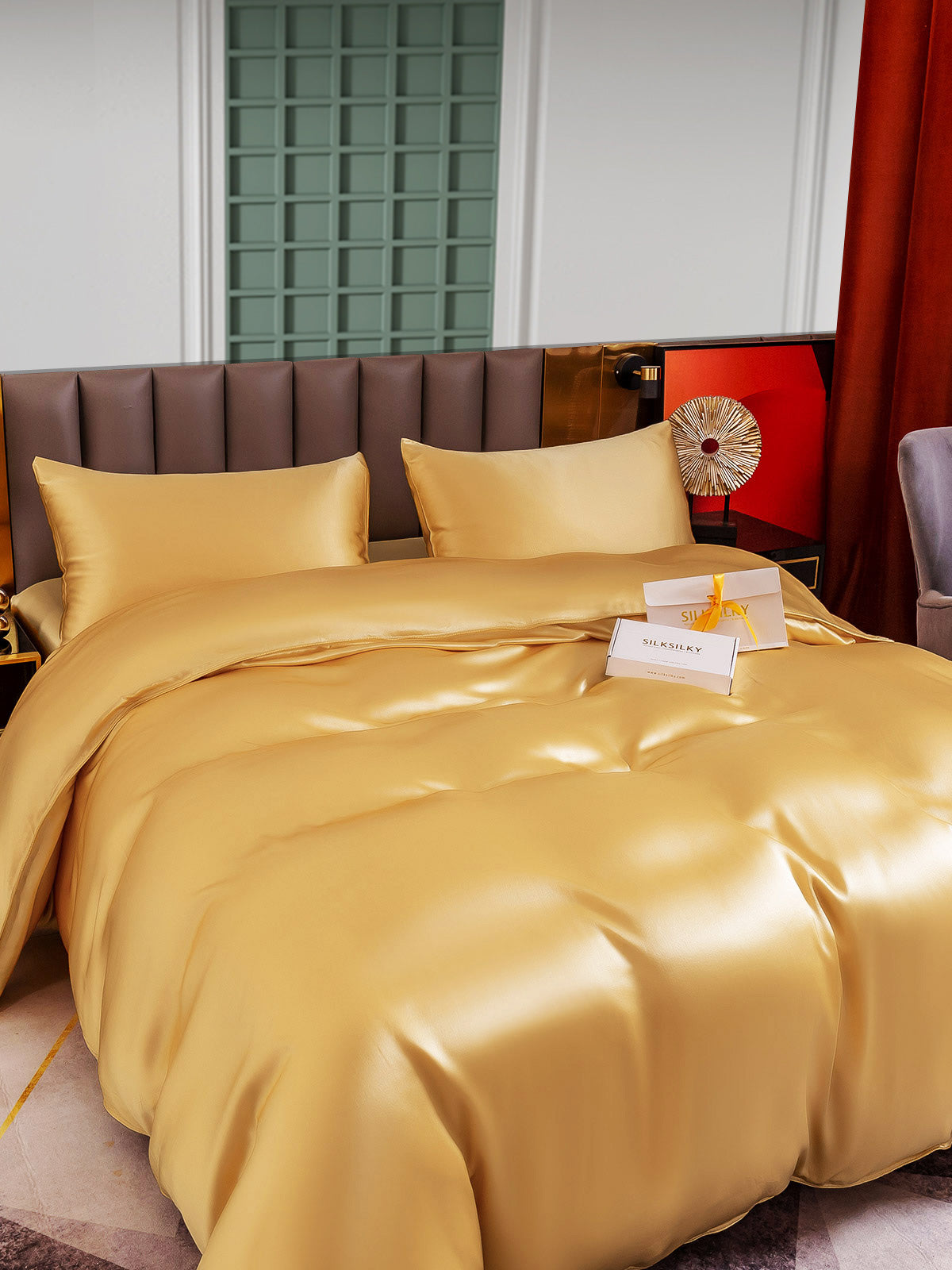 [Champán] SilkSilky-ES 25Momme Seda Pura Bedding Set 005